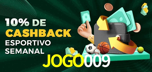 10% de bônus de cashback na JOGO009